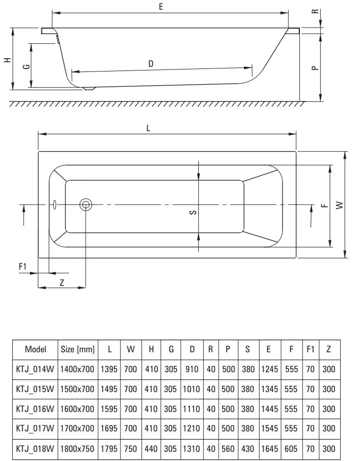 Deante Prizma, obdĺžniková akrylátová vaňa 150x70 cm, biela lesklá, DEA-KTJ_015W