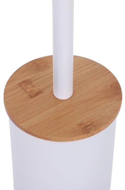 Erga Yami, držiak toaletného papiera s WC kefou a zásobníkom na papier, biela-hnedá, ERG-YKA-P.YAMI-WHT