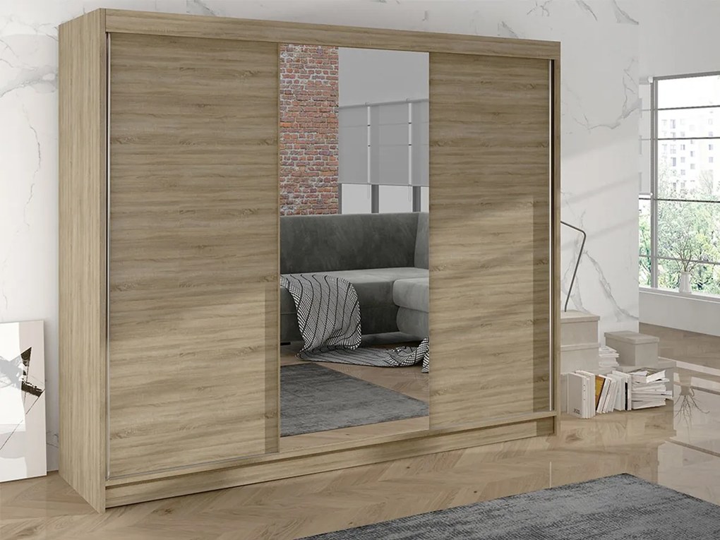 Šatníkova skriňa Geneva I, Farby: biely / dub artisan