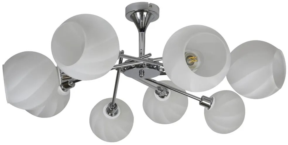 Candellux RAUL Luster 8X40W E14 Chrome Shade White 38-72290