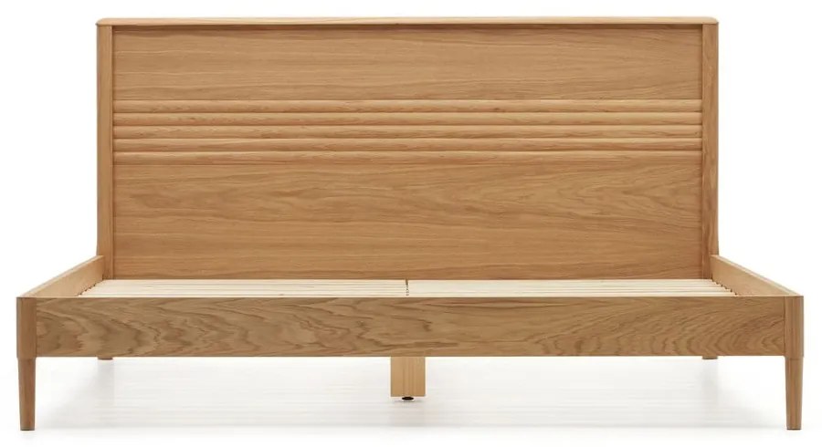 Dvojlôžková posteľ z dubového dreva s roštom v prírodnej farbe 160x200 cm Lenon – Kave Home