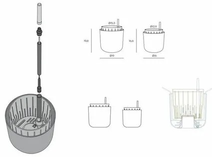 Plastia Samozavlažovací kvetináč Tolita Air ružová, pr. 16 cm, pr. 16 cm