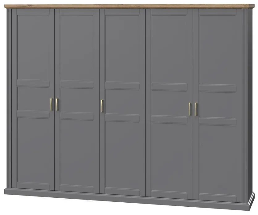 Skriňa 5d Tara p5/ta graphite/pacific walnut