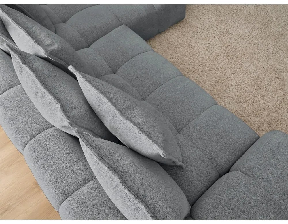 Tmavosivá ženilková rozkladacia/s úložným priestorom rohová pohovka (pravý roh/s leňoškou) Everest – Bobochic Paris