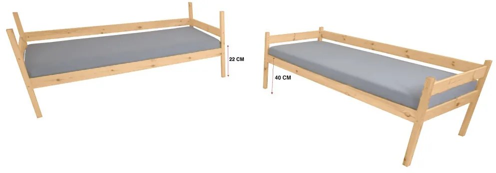 Wilsondo Poschodová posteľ s roštom Paulína 90x200 - prírodná