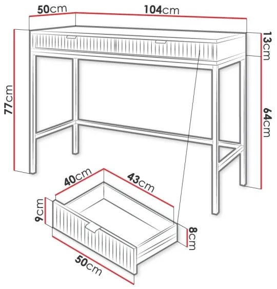 Konzolový stolík NOVA 77x104 cm biela/zlatá