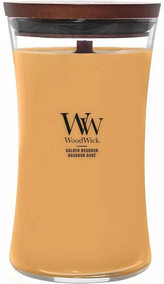 WoodWick Vonná sviečka váza veľká Golden Bourbon, 609 g