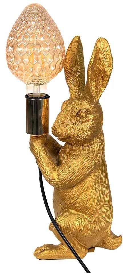 Dekoratívna lampička v tvare zlatého zajaca Vines - 13*17*36 cm E27