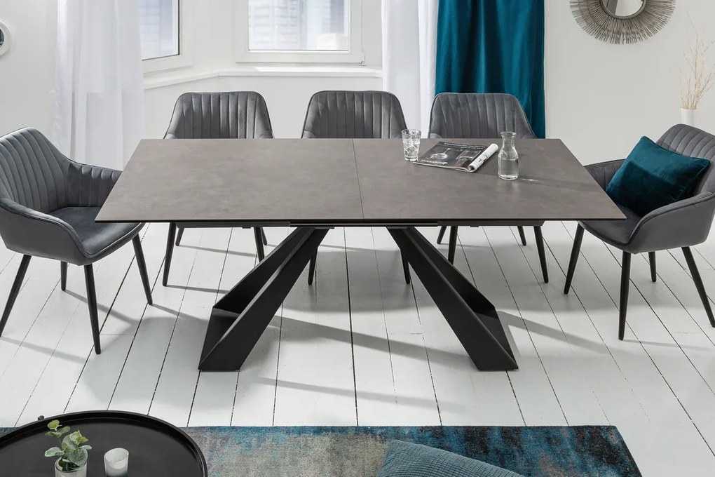 Jedálenský stôl Concord 180-230cm keramický v antracitovej farbe