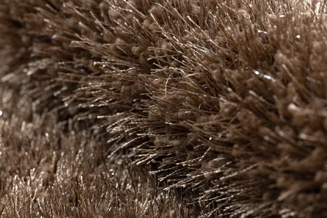 Kúpeľňový koberček SYNERGY glamour / lurex, hnedý kruh