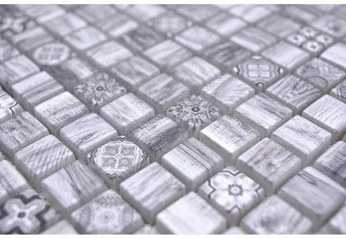 Sklenená mozaika 30x30 cm sivá XCM RW09