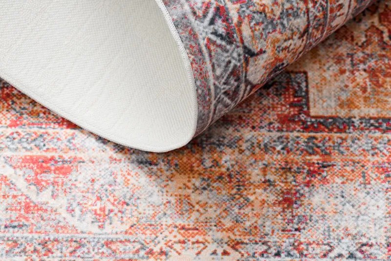 Dywany Łuszczów, Kusový koberec ANDRE Frame 1684, 120x170, červená, chodba / predsieň