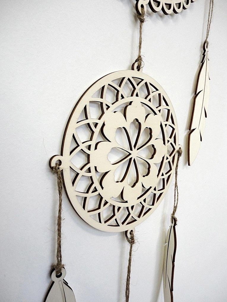 SENTOP | Drevený lapač snov OM Mandala - Boho dekorácia na stenu I SENTOP PR0001