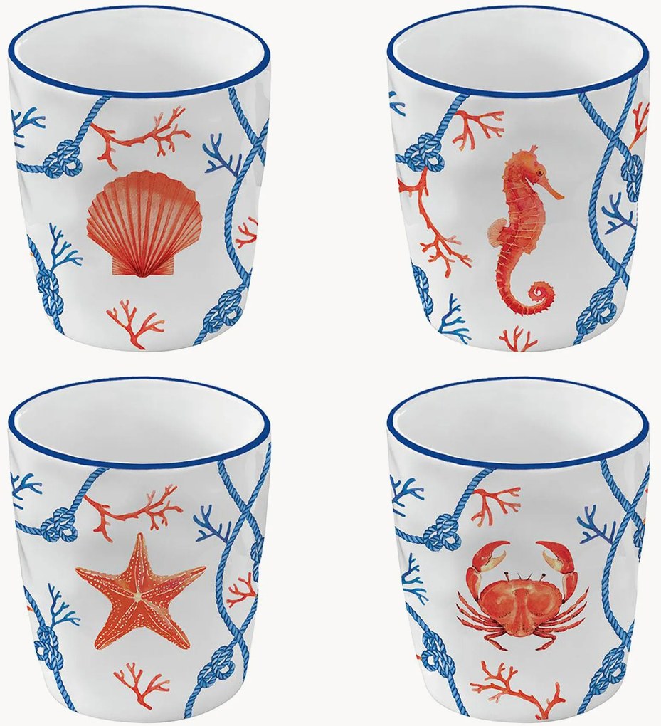 Porcelánové šálky na kávu Cote De Mer, 4 ks