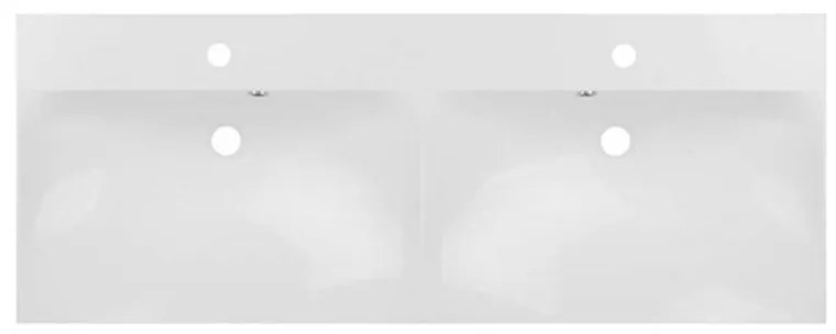 Mereo, Aira, kúpeľňová skrinka s umývadlom z liateho mramoru 121x47x58 cm, biela, MER-CN713M