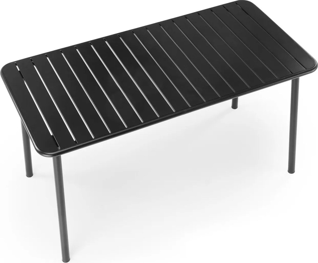 Kovový záhradný stôl Bosco 140 cm čierny