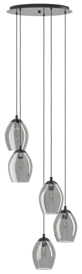 Eglo 39567 - Luster na lanku ESTANYS 5xE27/60W/230V dymová