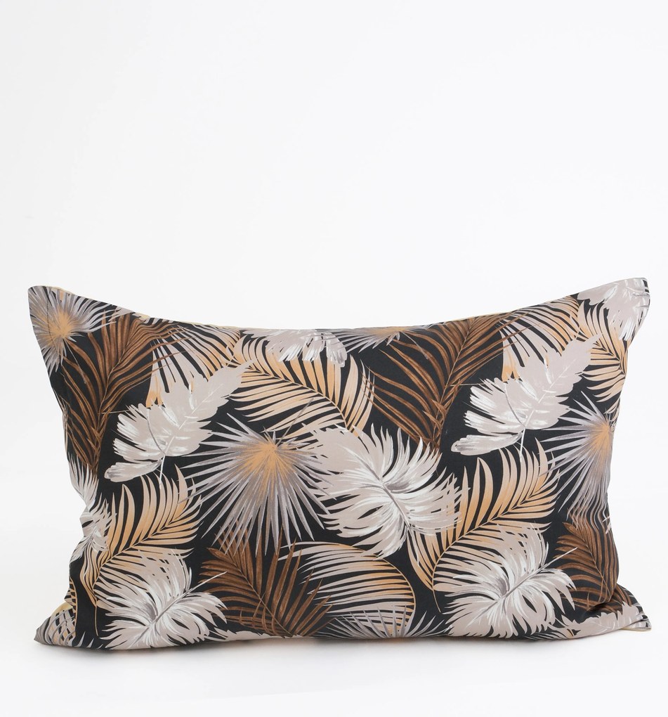 Saténová obliečka na vankúš 50 x 70 cm - Taisa čierno/zlatá