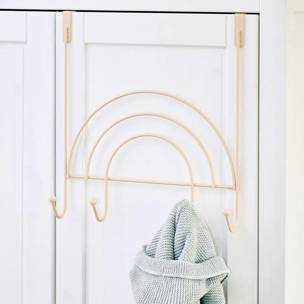 Zeller Present Háčik na dvere, 4 háčiky, kovový, béžový RAINBOW