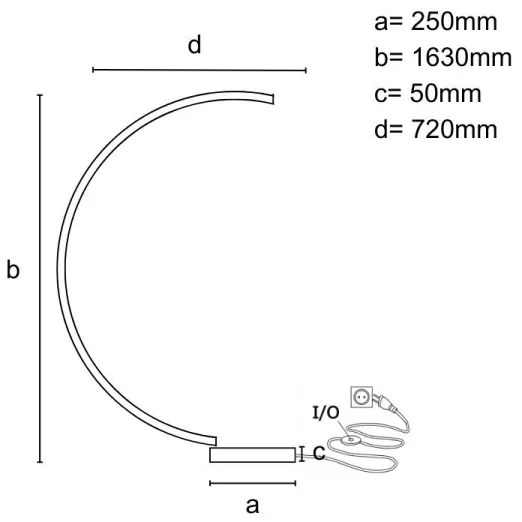 LED stmievateľná stojaca lampa LED/28W/230V 3000-6500K + diaľkové ovládanie