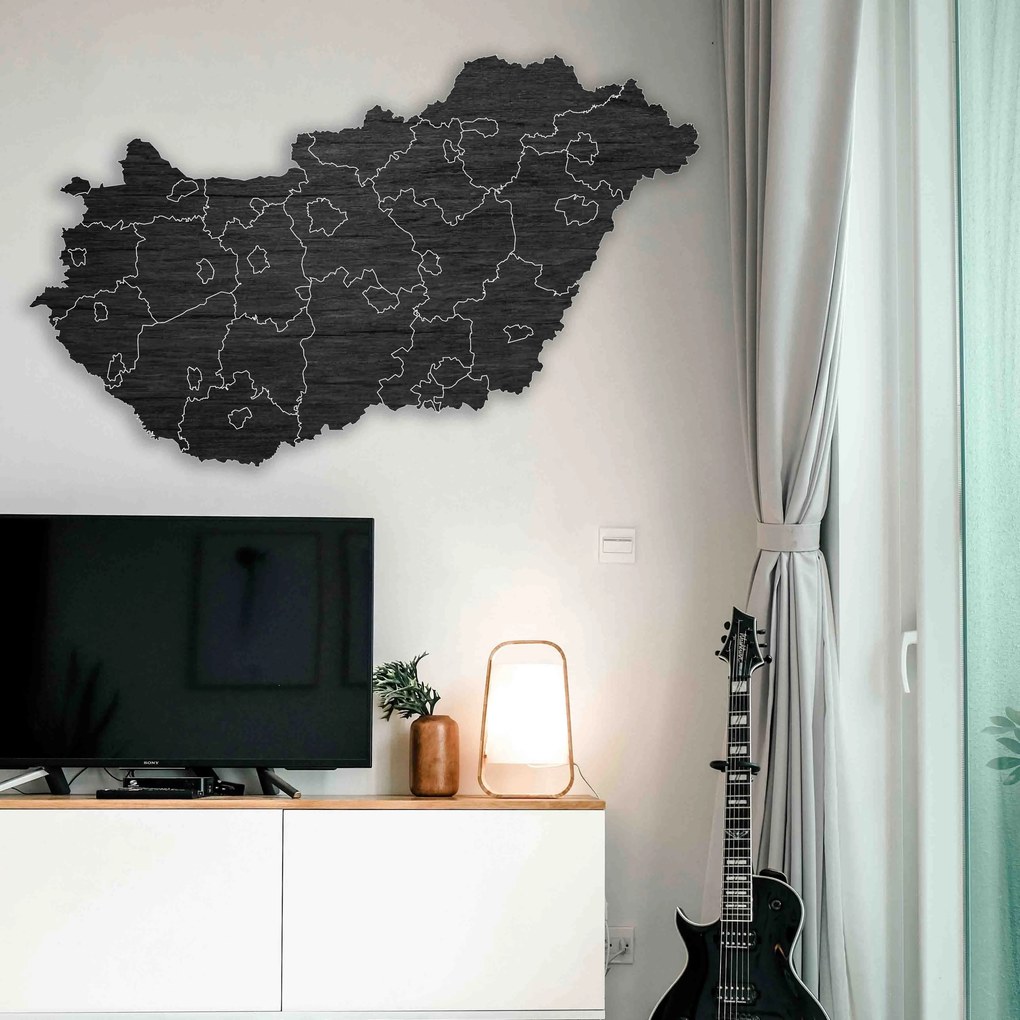 Drevená nástenná mapa Maďarsko - 40 dielikov | SENTOP M005: Prírodná preglejka - Topoľ natural 46 x 80 cm 4183-65721 M005