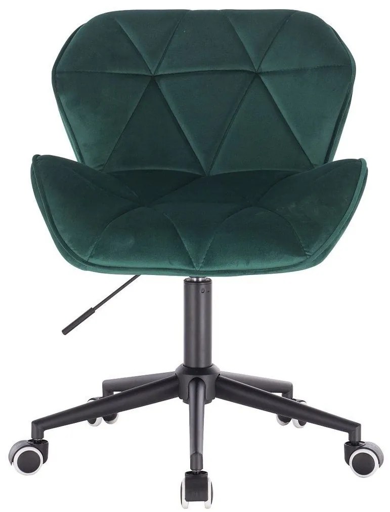 LuxuryForm DESIGN Stolička MILANO VELUR na čiernej podstave s kolieskami - zelená