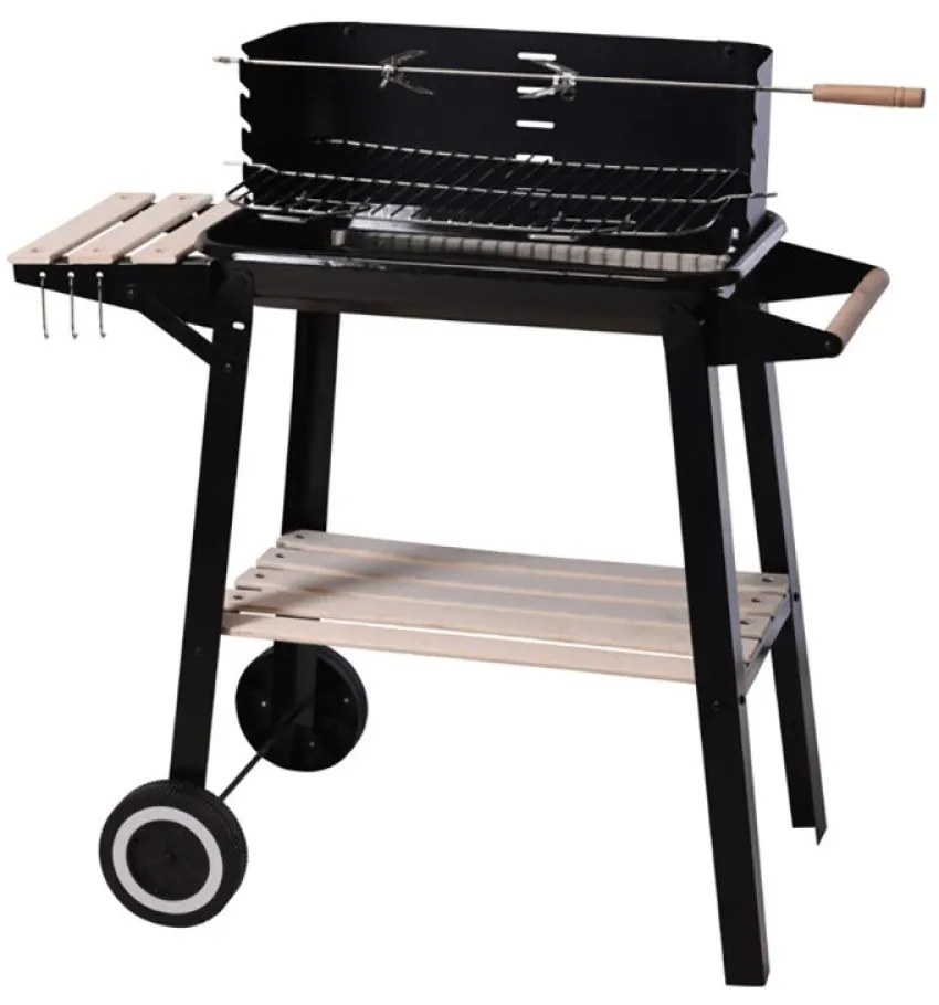 Mobilný gril s odkladacím stolíkom BBQ 83 x 45 cm