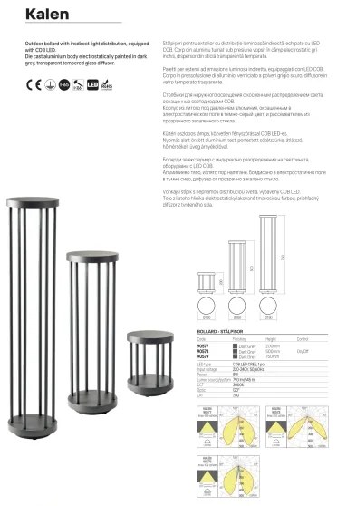 Redo 90579 - LED vonkajšie svietidlo KALEN LED/8W/230V 3000K 75 cm IP65 antracit
