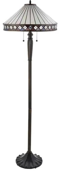 Endon 70936 - Stojacia lampa Tiffany FARGO 2xE27/60W/230V priemer 50 cm