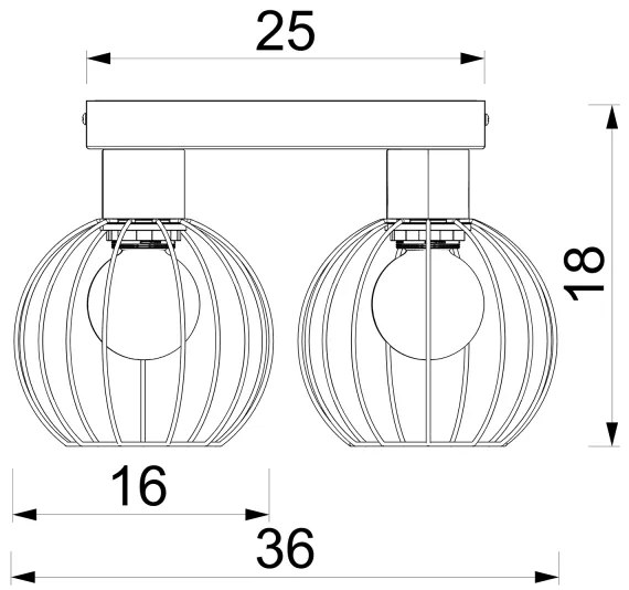 Bodové svietidlo LAPS 4xE27/15W/230W čierna