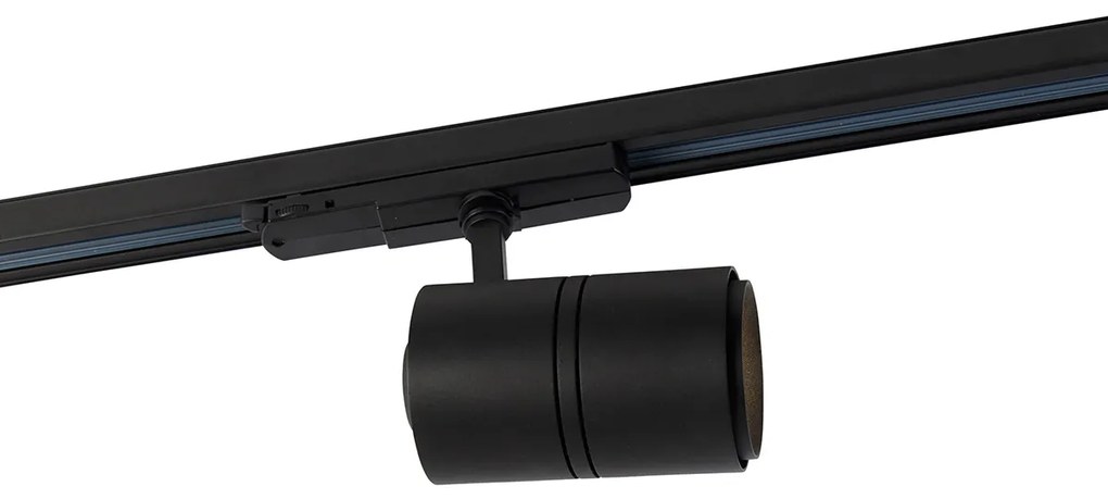 Moderný 3-fázový koľajnicový systém čierny so 4 reflektormi 3000-4000K - Ruler