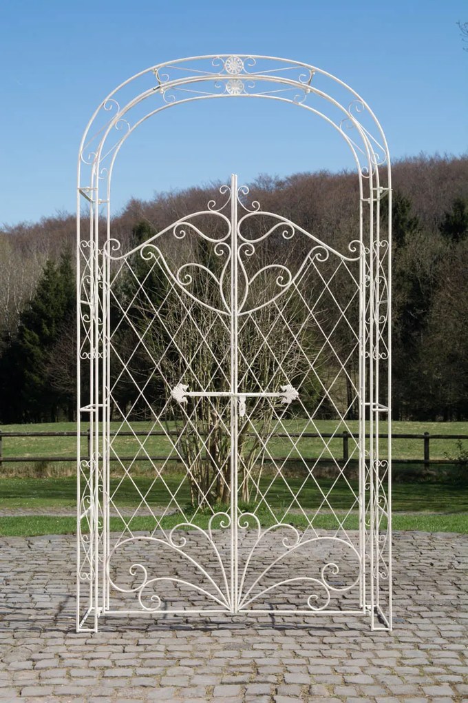 Oblúk na ruže Mel s bránkou - Krémová antik