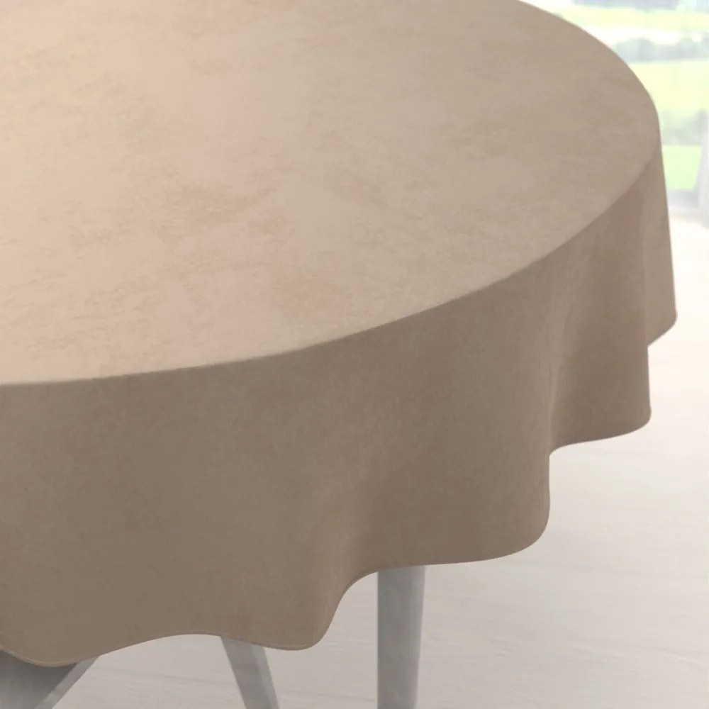Biante Veľký zamatový okrúhly obrus Velvet Premium SVP-042 Béžovohnedý Ø 230 cm