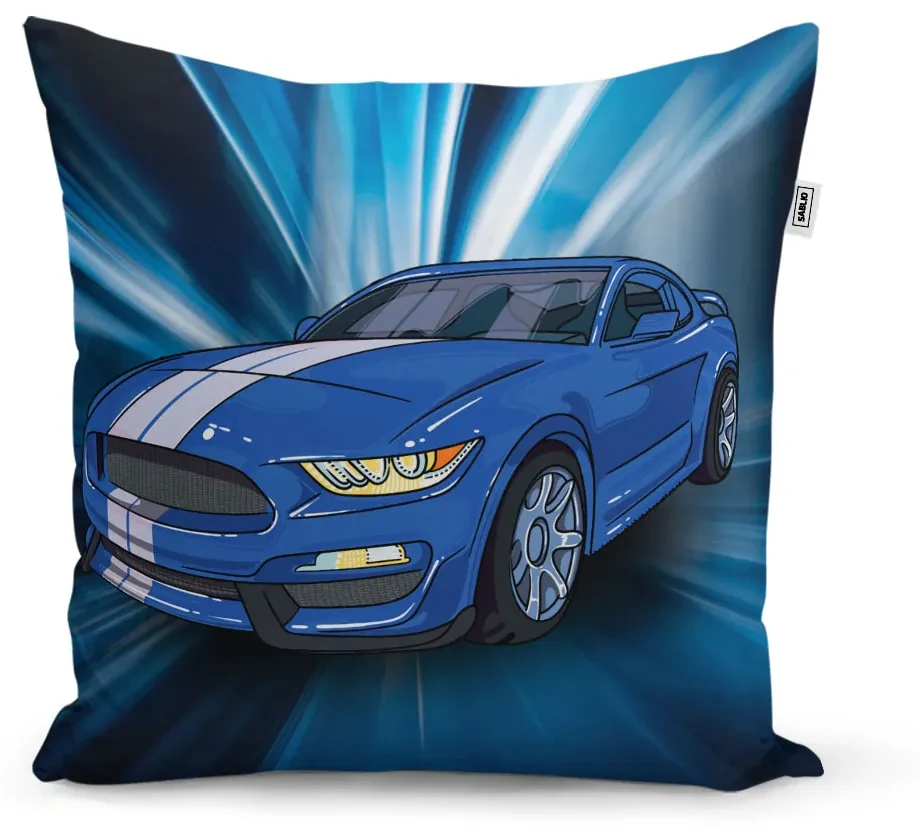 Sablio Vankúš Mustang Modré pozadie - 60x60 cm