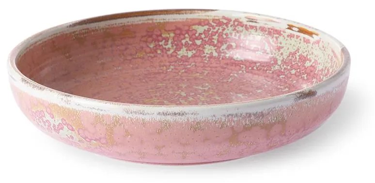 Rustikálne ružový hlboký tanier Home chef 19 x 4cm - HKLIVING