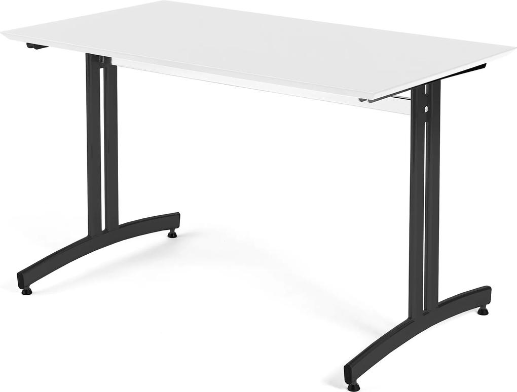 Jedálenský stôl Sanna, Š 1200 x H 700 x V 720 mm, biela / čierna