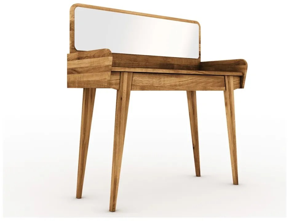 Toaletný stolík z dubového dreva so zrkadlom 110x45 cm Retro - The Beds
