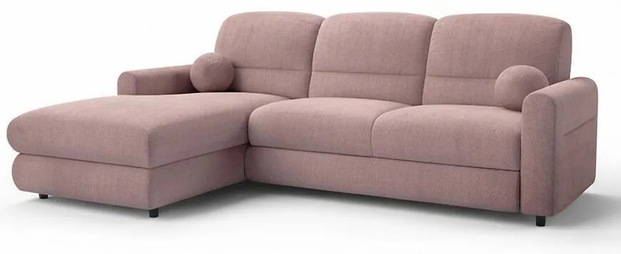 Rohová sedacia súprava Fiord L Rebel 7 ružový