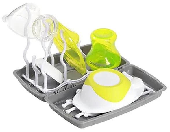 Stojan odkvapkávač na fľaše a cumlíky sivý