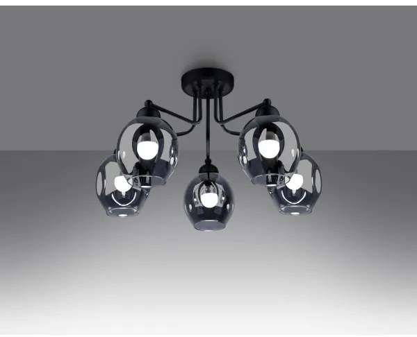 Sollux SL.1145 - Luster na tyči FILLAN 5xE27/60W/230V čierna