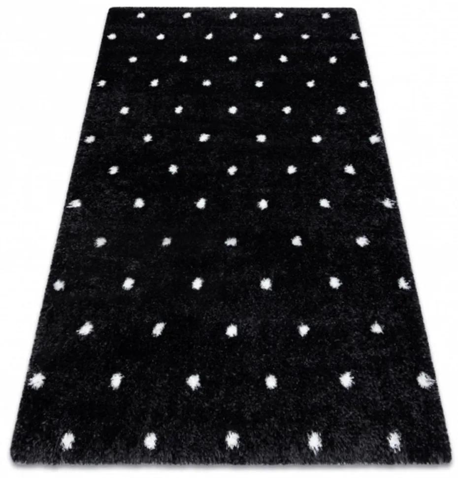 Kusový koberec shaggy Dots antracitový 120x170cm