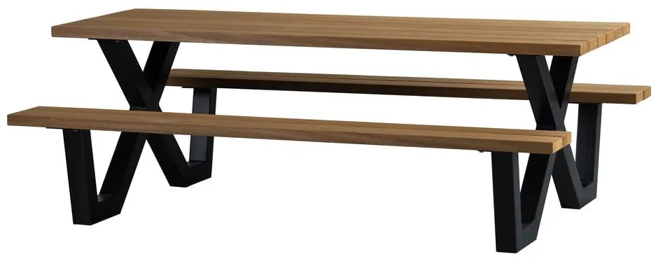 Záhradný jedálenský stôl s lavicami WOOOD Tablo, 206 x 145 cm