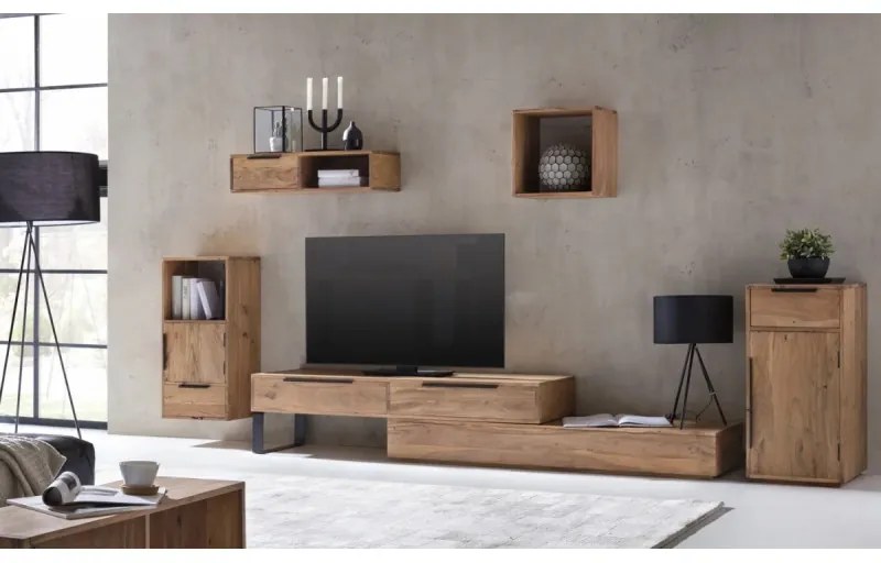 furniture-nabytek.cz - Masívna komoda Auckland z akáciového dreva, lakovaná, hnedá