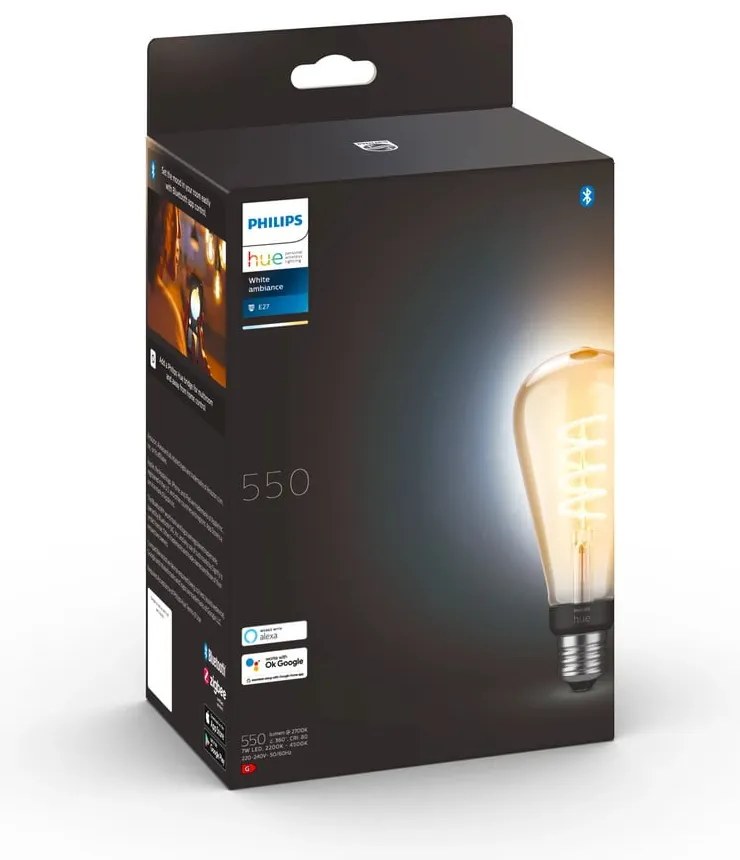 Filamentová inteligentná žiarovka E27, 7 W White ambiance – Philips Hue