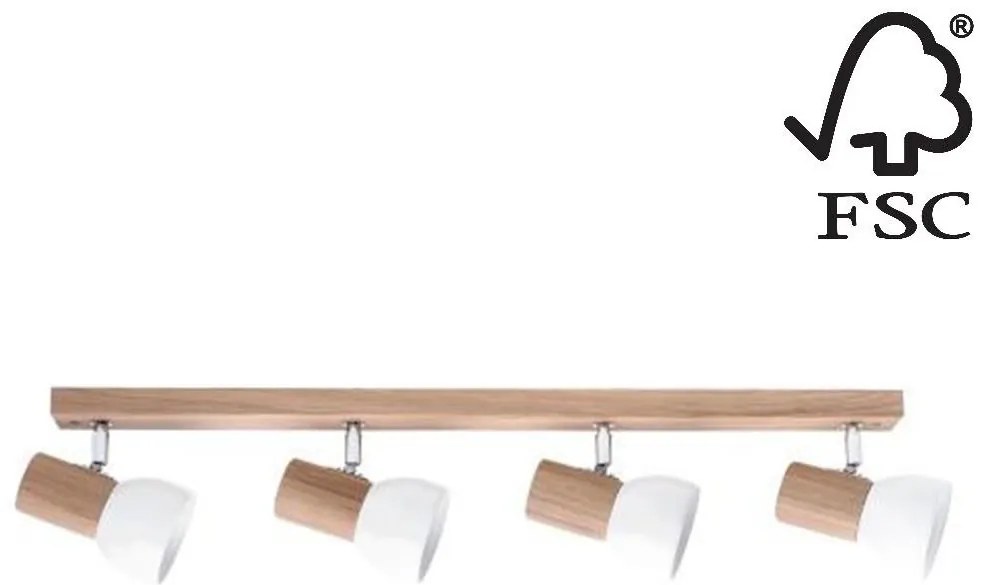 Spot-Light 2224474 - Bodové svietidlo SVENDA 4xE27/60W/230V dub