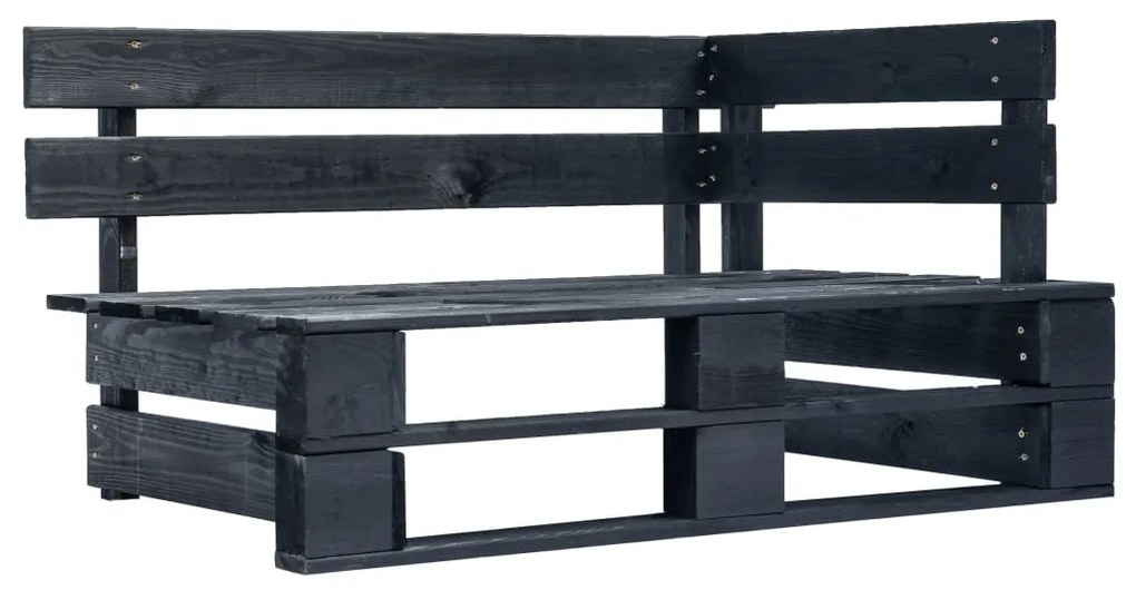 vidaXL Záhradná paletová rohová lavička FSC drevo čierna