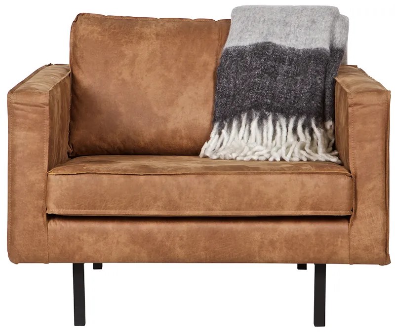BePureHome Rodeo kožené kreslo - Čierna