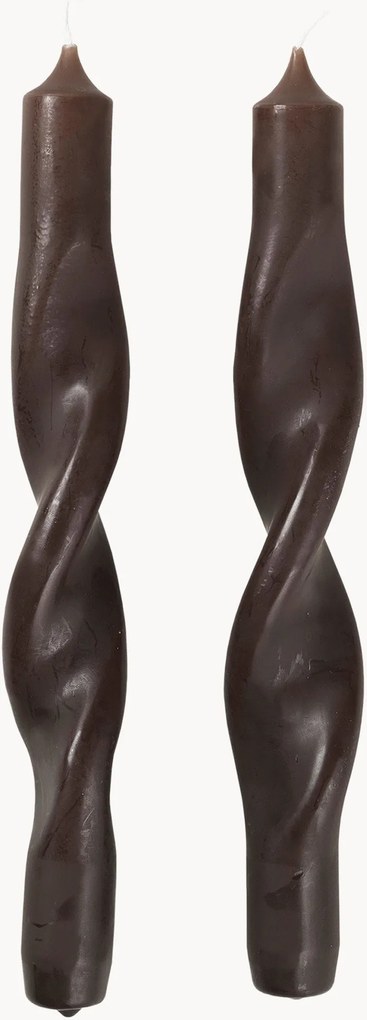 Ručne vyrobené kužeľovité sviečky Twist, 2 ks