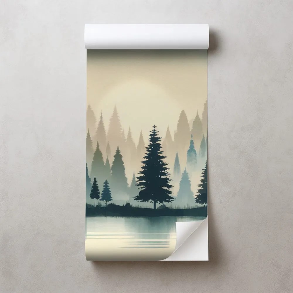 Samolepiaca tapeta zahmlený lesný súmrak