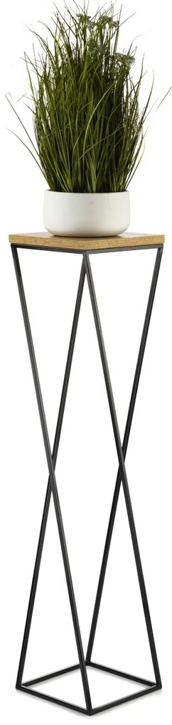 STOJAN NA KVETINÁČ LOFT7 100X24X24 CM ČIERNA/HNEDÁ